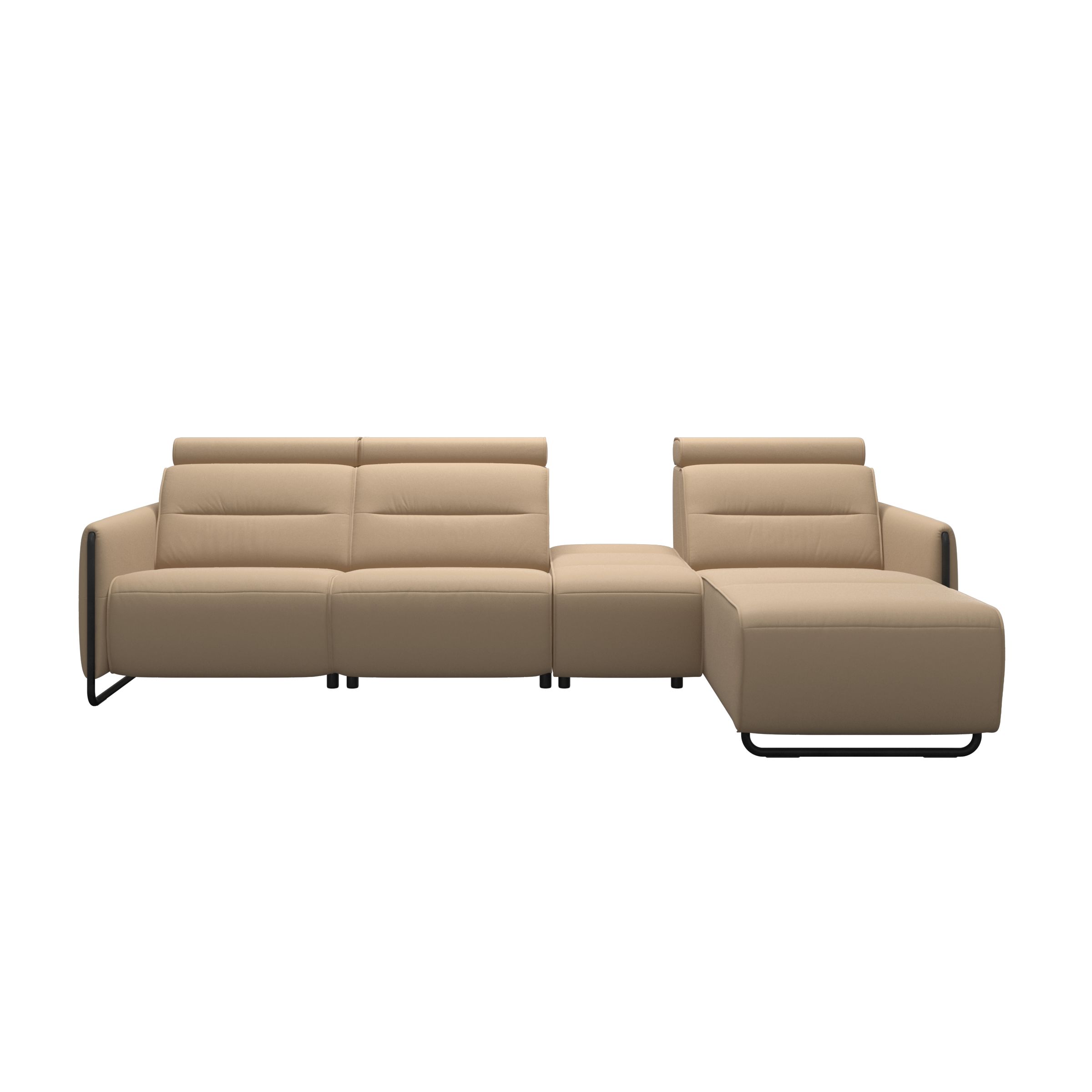 Stressless® Emily Steel 2 seater + Center + Long Seat (M) (with 1 Power seat)