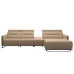 Stressless® Emily Steel 2 seater + Center + Long Seat (L) (with 1 Power seat)
