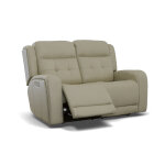 Grant Ivory Leather Power Reclining Loveseat with Power Headrests - Image 5
