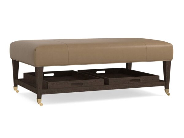 Kara Leather Ottoman with Trays Ottomans & Poufs Bassett Furniture 4