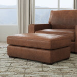 Endurance Chestnut Leather Ottoman - Image 4