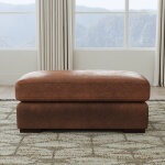 Endurance Chestnut Leather Ottoman - Image 5