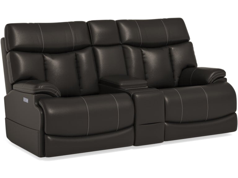 Clive Power Reclining Loveseat with Console and Power Headrests and Lumbar