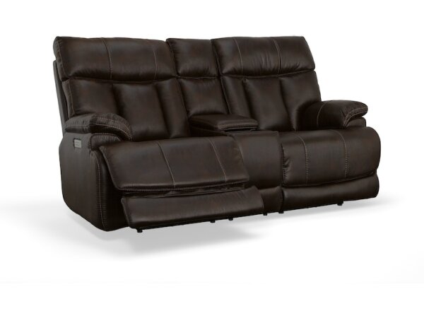 Clive Power Reclining Loveseat with Console and Power Headrests and Lumbar - Image 2