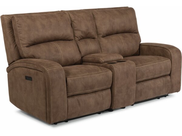 Nirvana Power Reclining Loveseat with Console and Power Headrests - Image 2