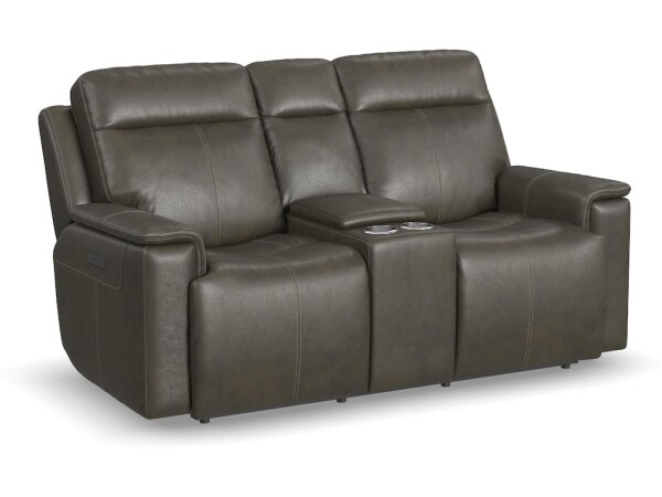 Odell Power Reclining Loveseat with Console and Power Headrests and Lumbar Loveseats Customizable