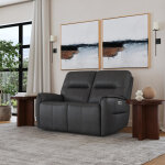 Wilson Thunder Leather Power Reclining Loveseat with Power Headrests - Image 5