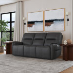 Wilson Thunder Leather Power Reclining Sofa with Power Headrests - Image 4