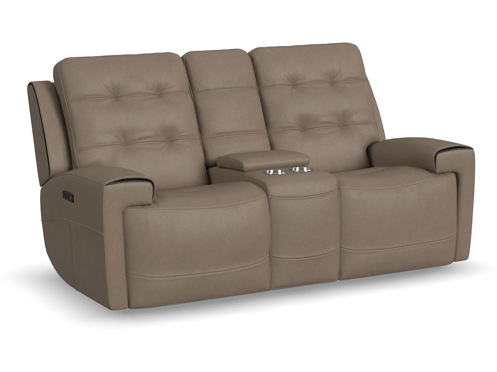 Iris Power Reclining Loveseat with Console and Power Headrests