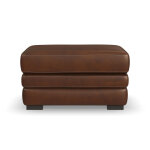 David Pecan Leather Ottoman - Image 2