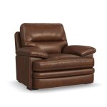 David Pecan Leather Chair Chairs Flexsteel 7