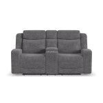 Ridge Granite Fabric Power Reclining Loveseat with Console and Power Headrests - Image 2