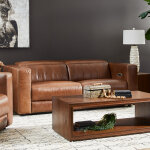 Austin Chestnut Leather Power Reclining Sofa with Power Headrests - Image 4