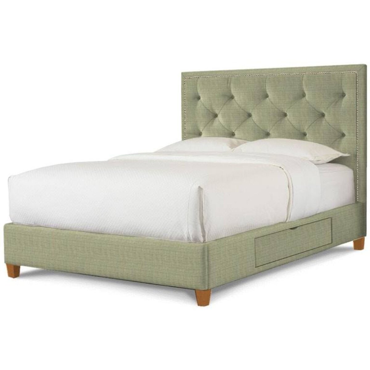 Custom Upholstered Manhattan Rectangular Bed Beds Bassett Furniture 4