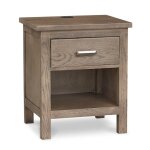Benchmade Abingdon Oak Bedside Table w/Charger - Image 2