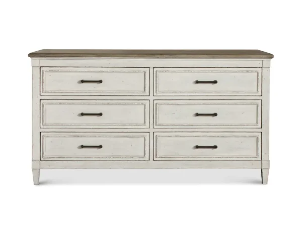 Bella 6 Drawer Wood Top Dresser Dressers Bassett Furniture