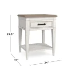 Bella Wood Top Bedside Table - Image 4