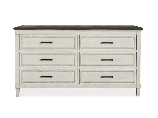 Bella 6 Drawer Stone Top Dresser Dressers Bassett Furniture
