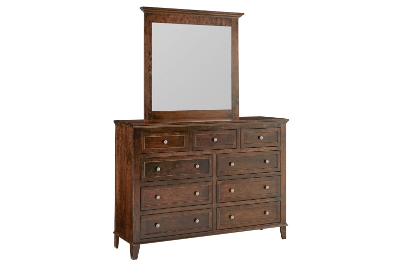 Amish Essentials Belmont 9 Drawer Dresser and Mirror