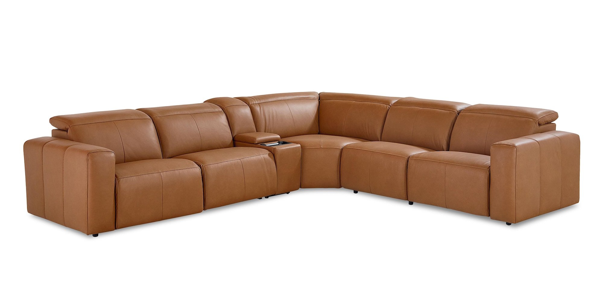 Airy Leather Power Reclining Sectional