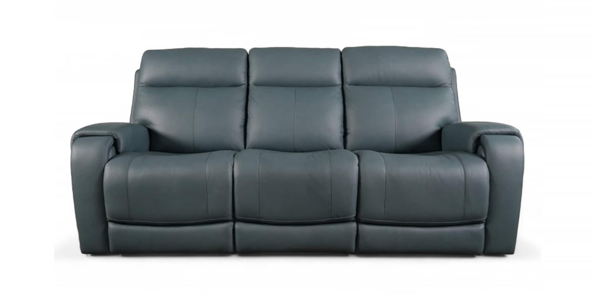 Avery Leather Power Reclining Sofa Azure Avery Leather Power Reclining Sofa Azure - Image 1