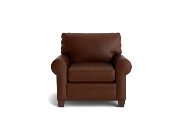 Carolina Leather Roll Arm Chair Chairs Bassett Furniture