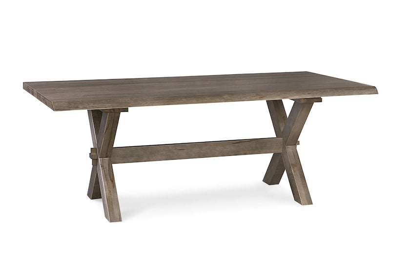 Crossbuck Maple Live Edge Dining Table