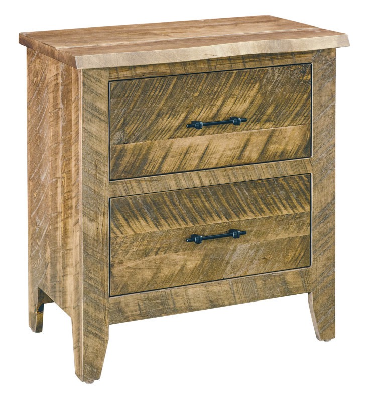 Amish Essentials Amish Rough Sawn 2 Drawer Nightstand