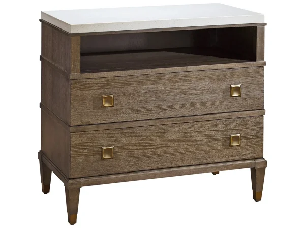 Playlist Two Drawer Brown Nightstand