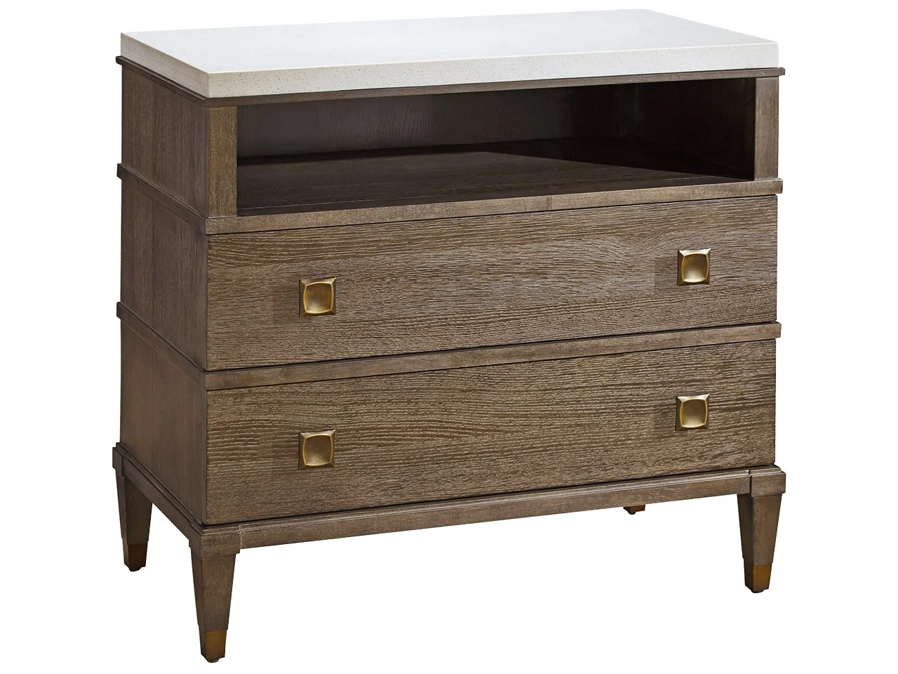 Playlist Two Drawer Brown Nightstand