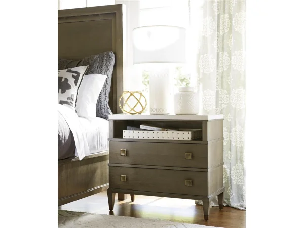 Playlist Two Drawer Brown Nightstand - Image 3