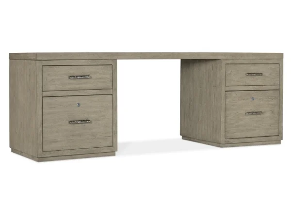 Linville Falls 84″ Desk with Two Files Desks Brown