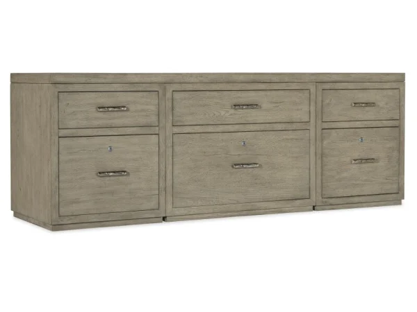 Linville Falls 84″ Credenza with Two Files and Lateral File Office Storage Brown