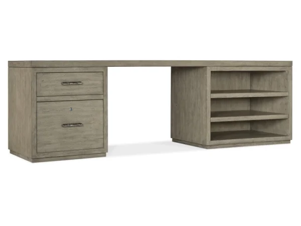 Linville Falls 96″ Desk with One File and Open Desk Cabinet Desks Brown