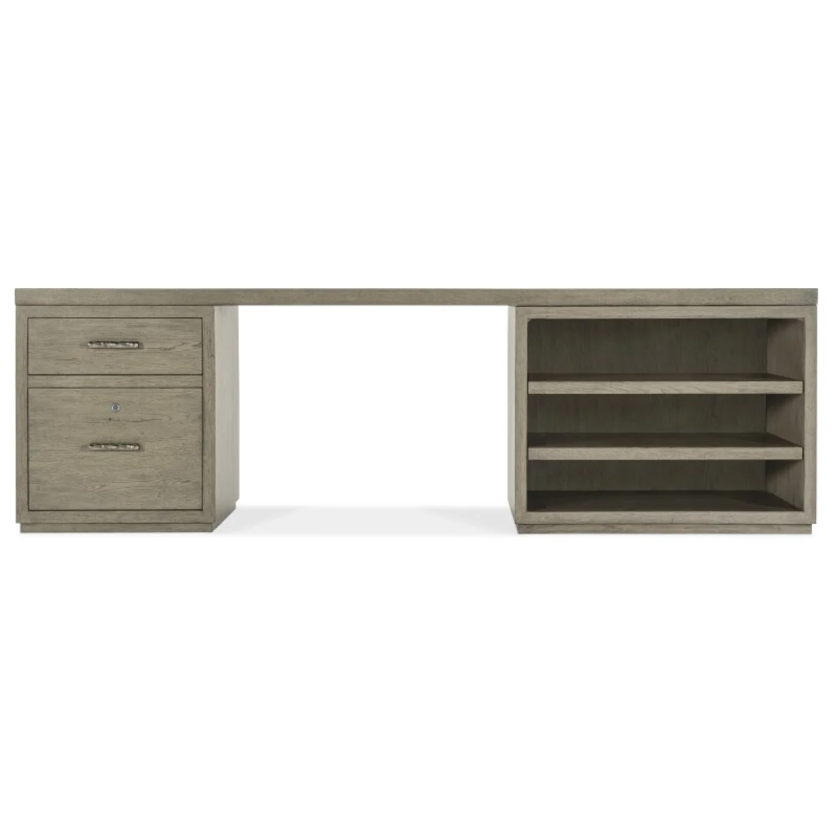 Linville Falls 96″ Desk with One File and Open Desk Cabinet Desks Brown 7