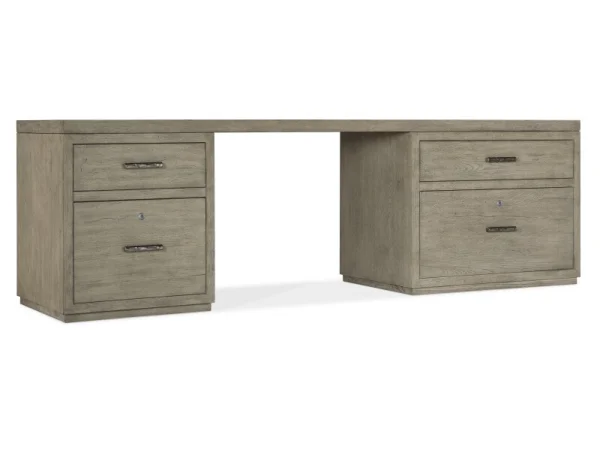 Linville Falls 96″ Desk with Small File and Lateral File Desks Brown
