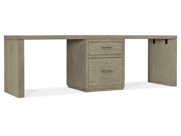 Linville Falls 96″ Desk with One Centered File Desks Brown