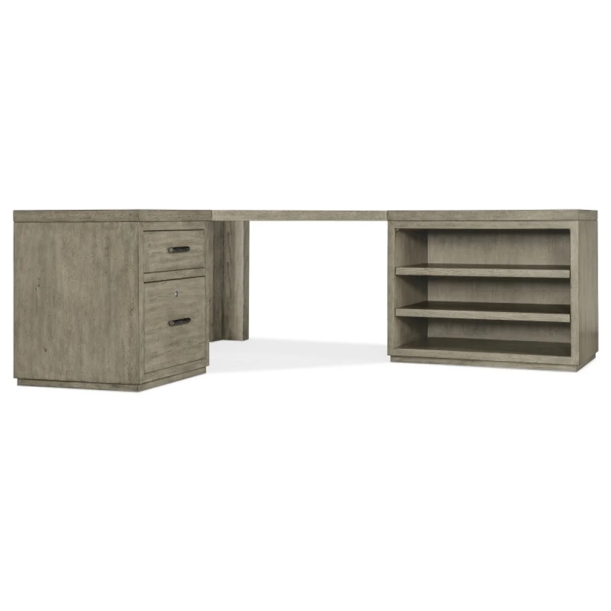 Linville Falls Corner Desk with File and Open Desk Cabinet Desks Brown 4