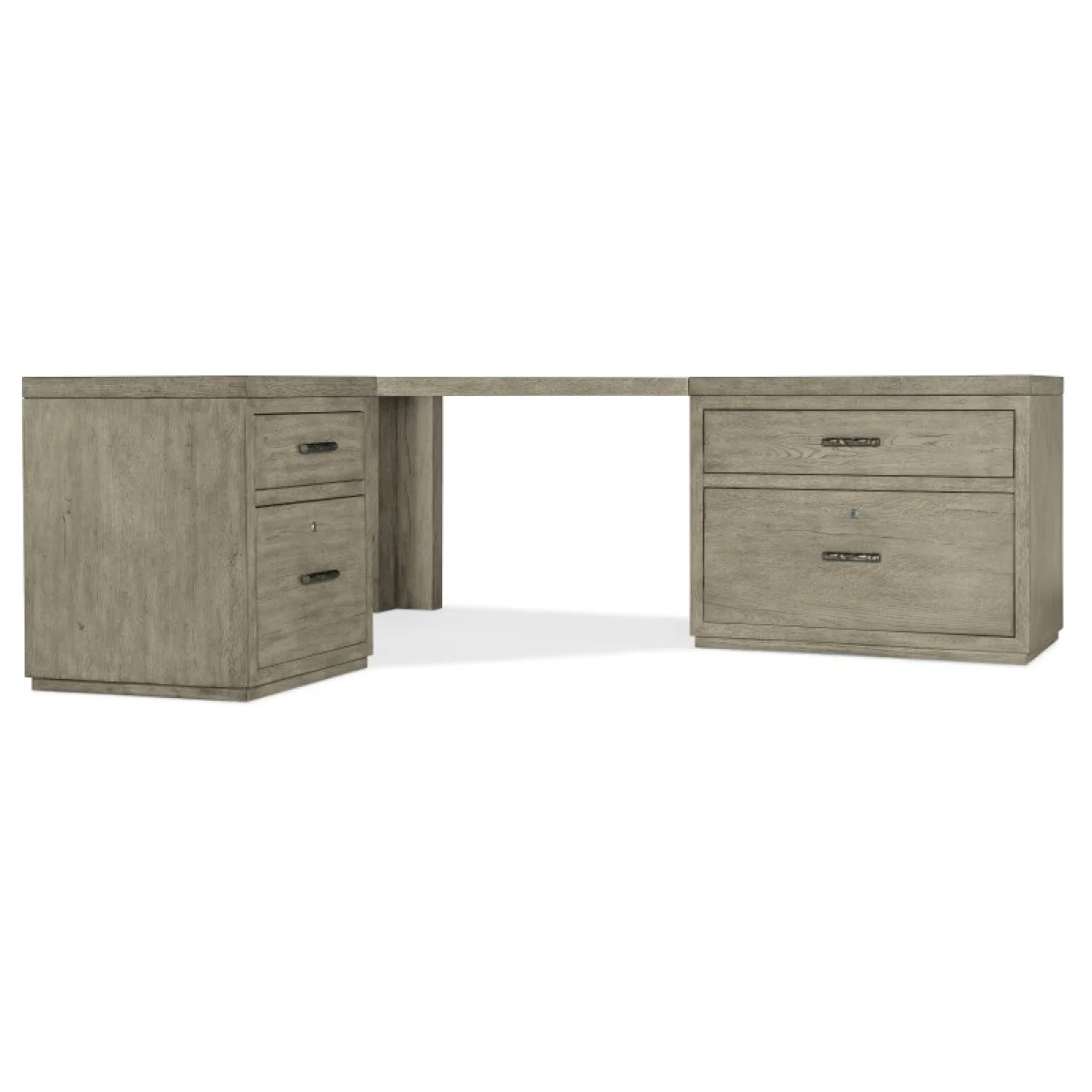 Linville Falls Corner Desk with File and Lateral File Desks Brown 4