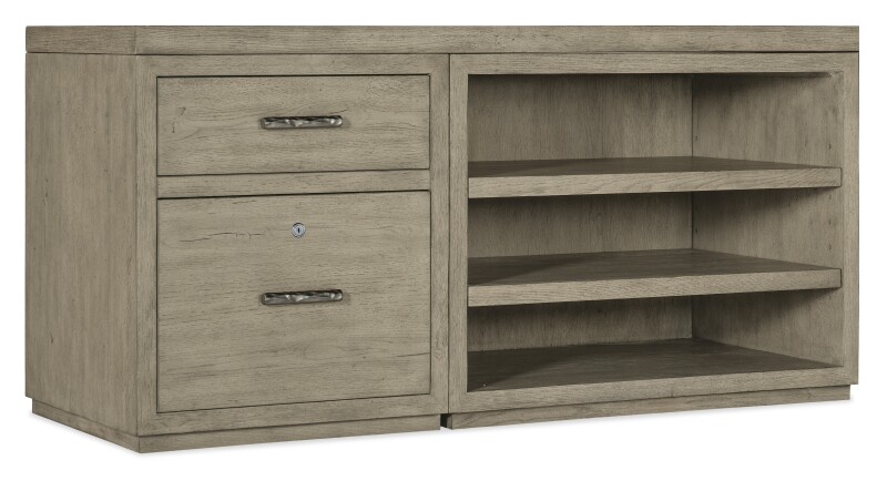 Linville Falls 60″ Credenza with File and Open Desk Cabinet Office Storage Brown 4 Linville Falls 60″ Credenza with File and Open Desk Cabinet Office Storage Brown 4
