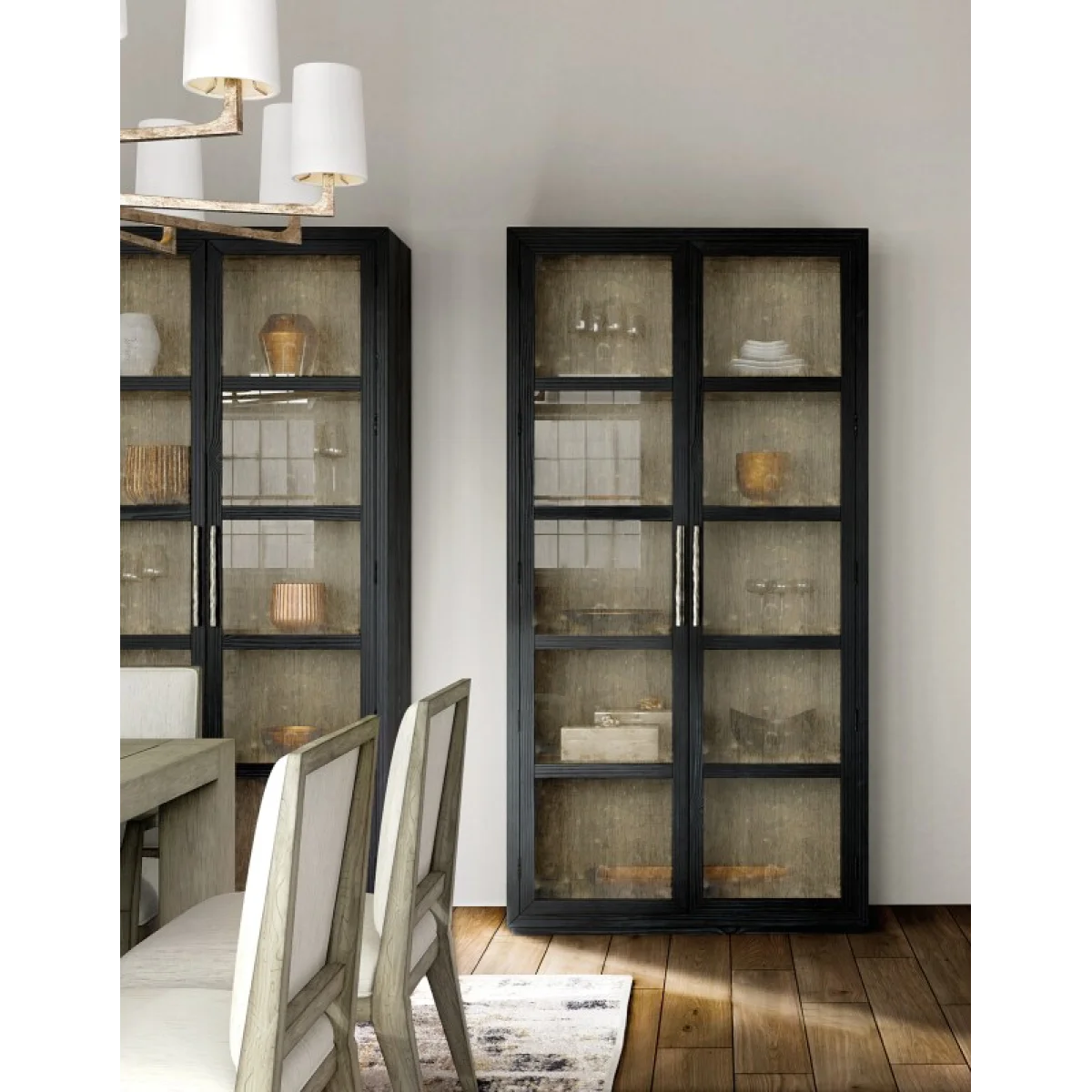 Linville Falls Shou Sugi Ban Curio Cabinet Dining Storage black 13