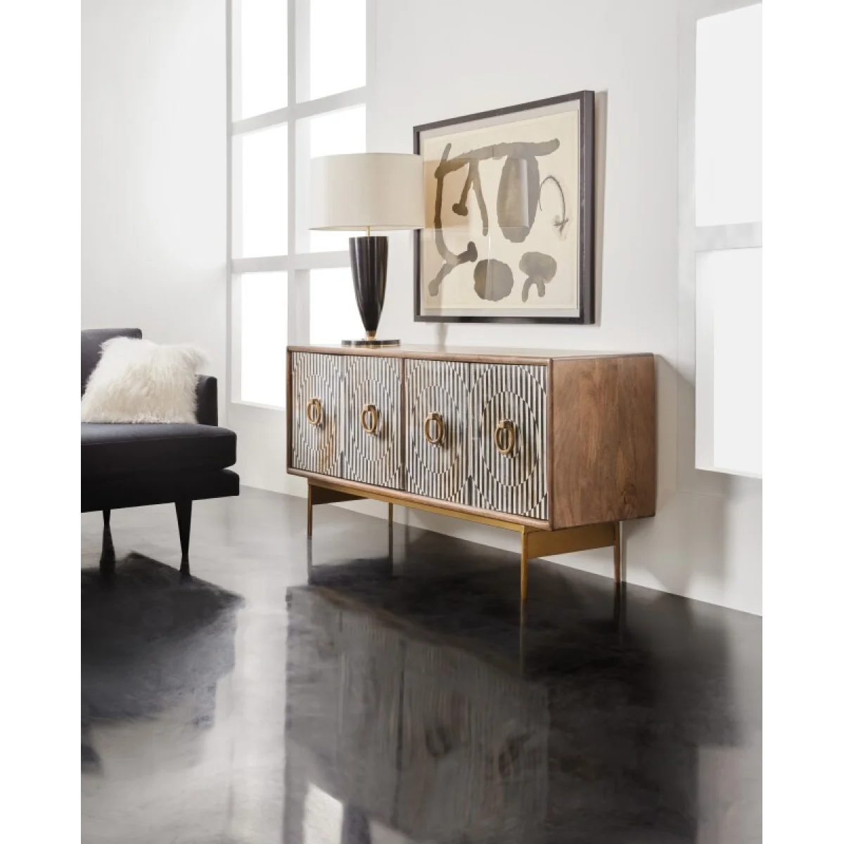 Melange Russell Credenza Entertainment Stands Brown 9
