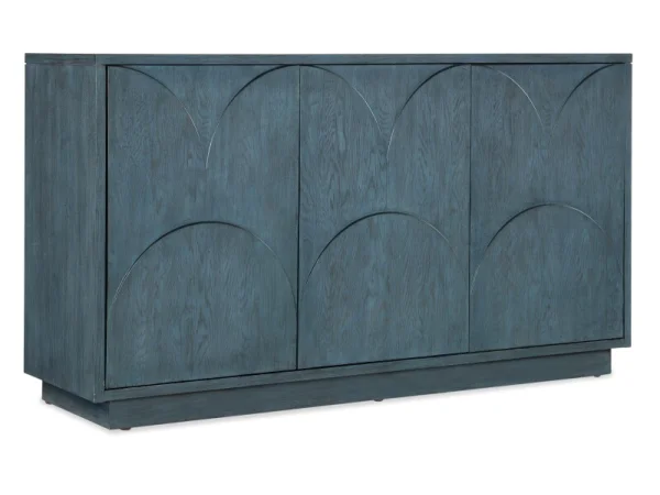Melange Round Valley Three Door Entertainment Credenza Entertainment Stands blue