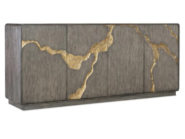 Melange Fissured Entertainment Credenza Entertainment Stands Brown