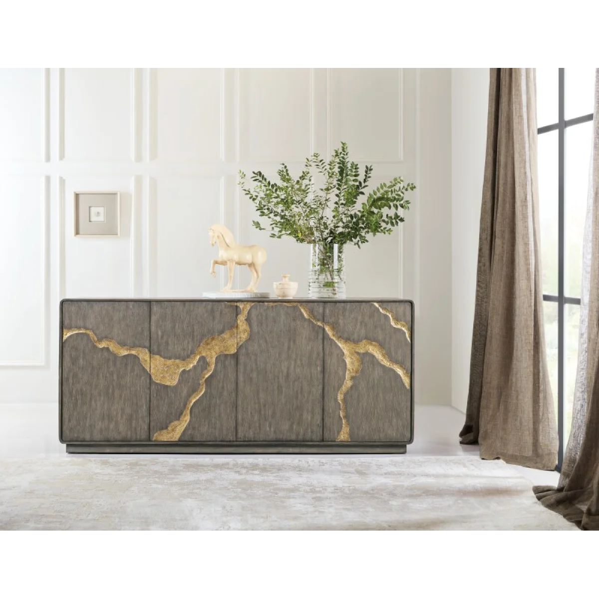 Melange Fissured Entertainment Credenza Entertainment Stands Brown 10