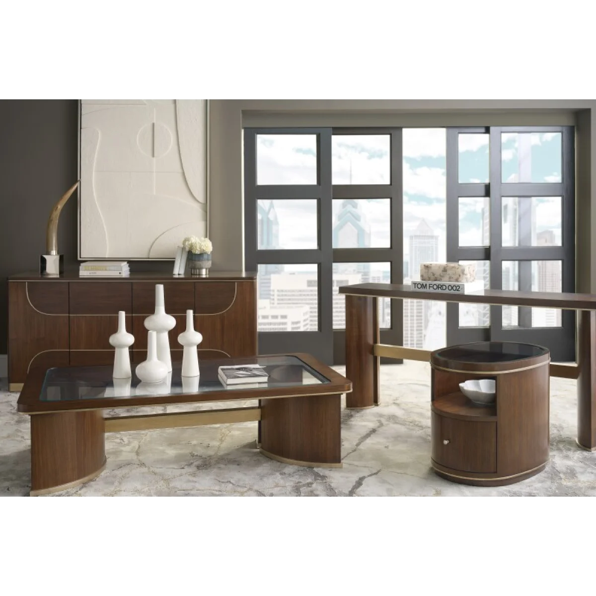 Melange Contours Side Table End tables Brown 8