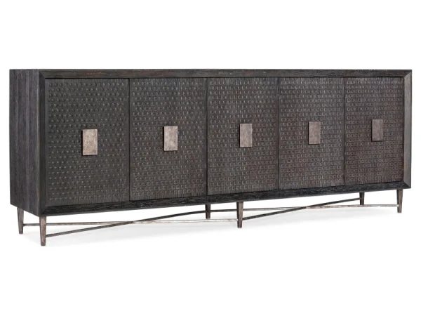 Melange Keenan Five Door Credenza Dining Storage Brown