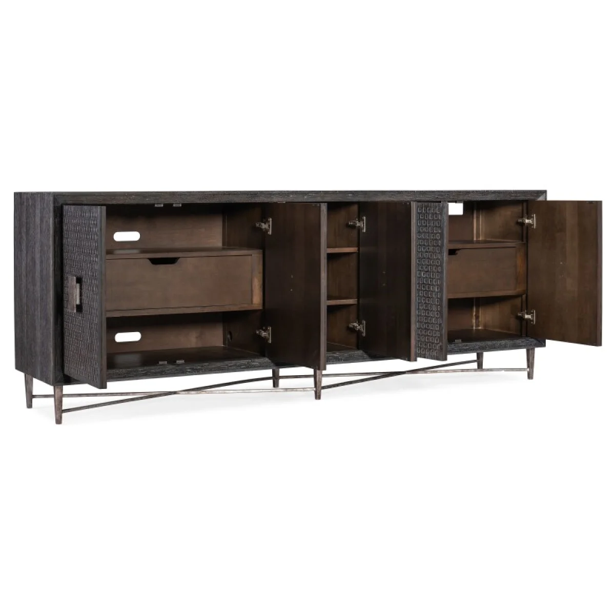 Melange Keenan Five Door Credenza Dining Storage Brown 7