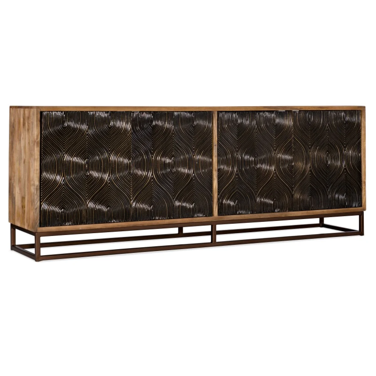 6344-55 Swirl Door Entertainment Console Entertainment Stands Brown 4