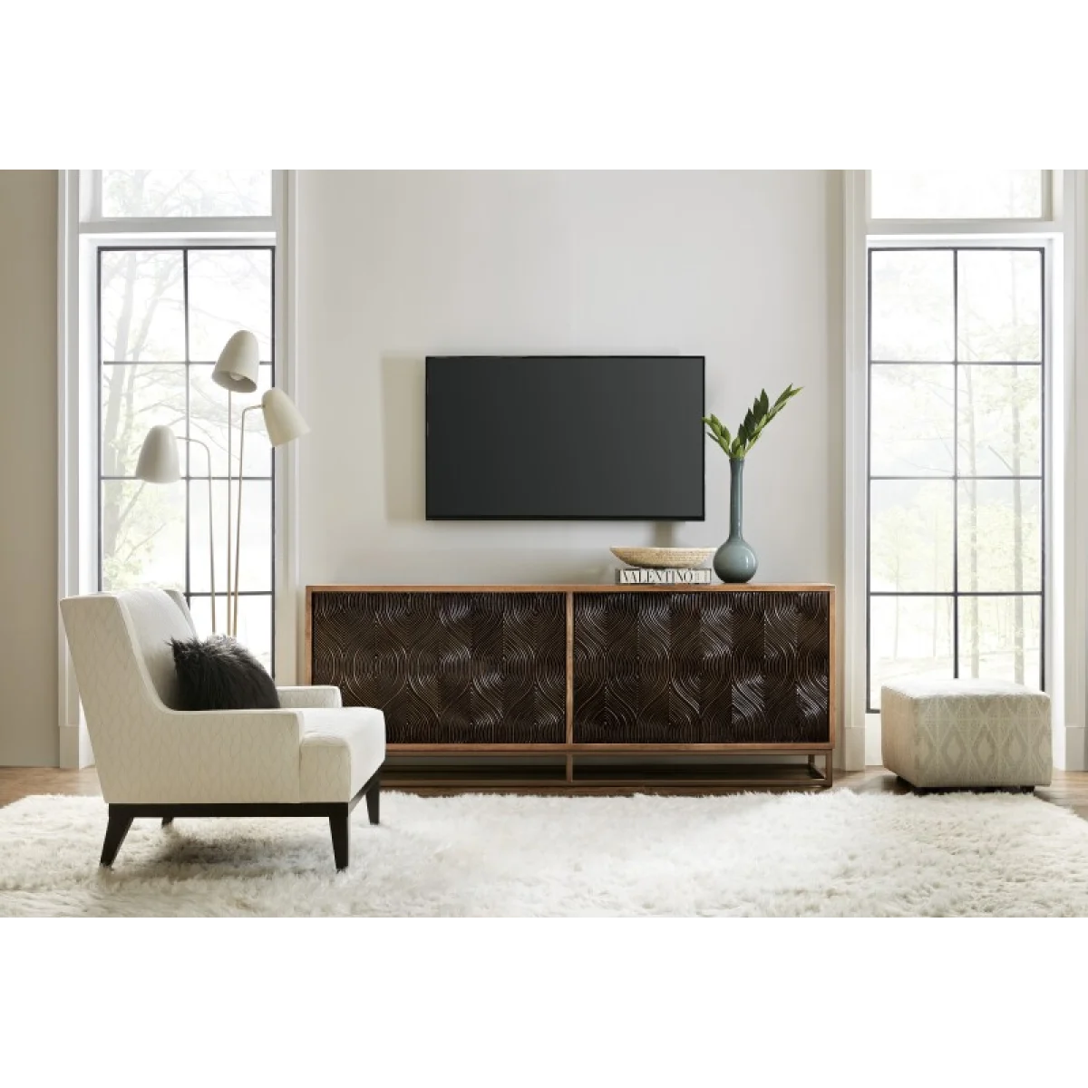6344-55 Swirl Door Entertainment Console Entertainment Stands Brown 8